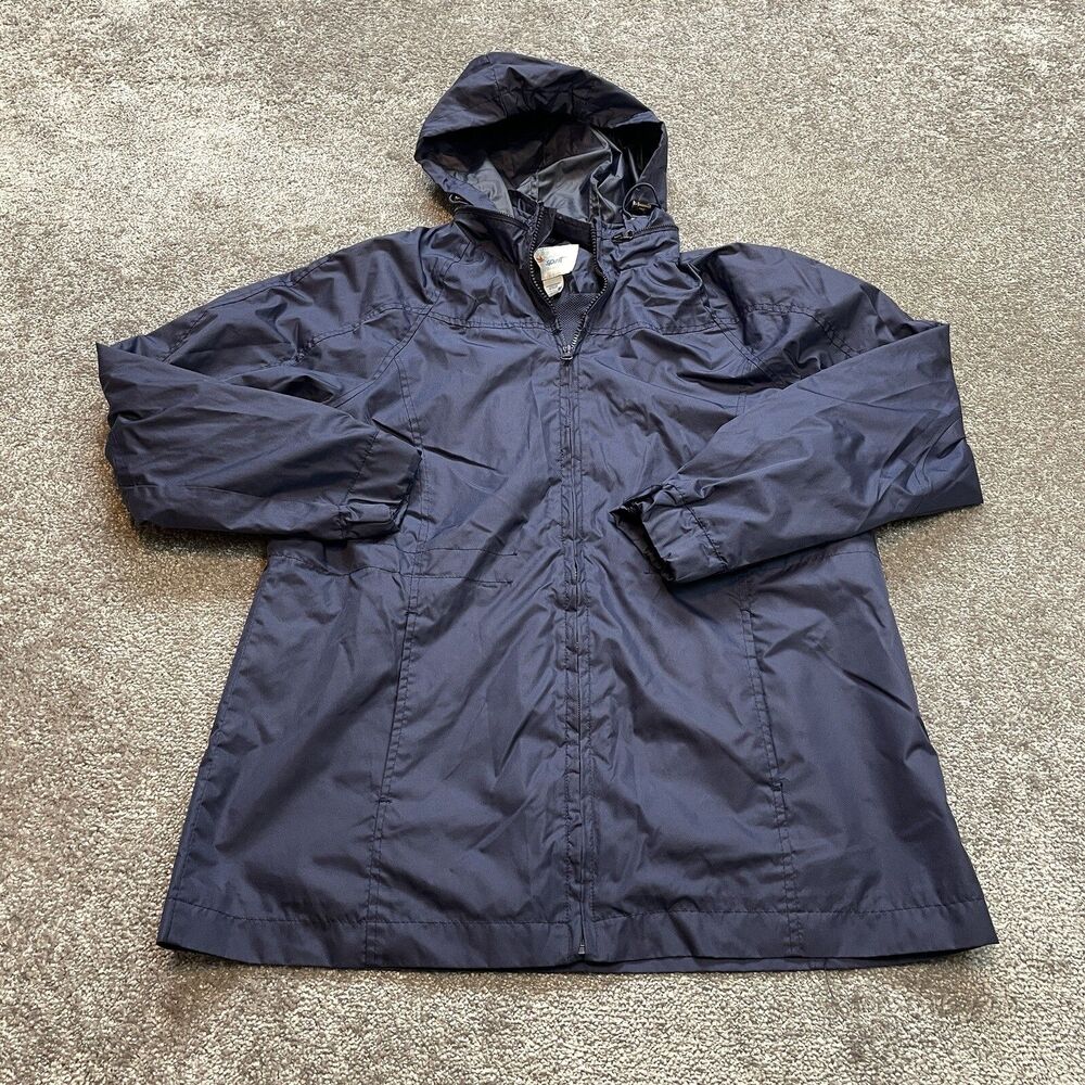 Bold Spirit Outerwear Jacket Mens Medium Blue Hooded Zip Outdoor Windbreaker